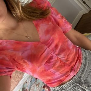 Pink tie dye top size S Nordstrom